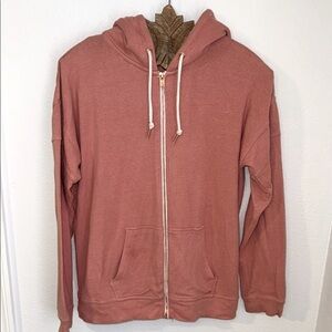 VOLCOM Lightweight Full Zip Pink Hoodie Sweater